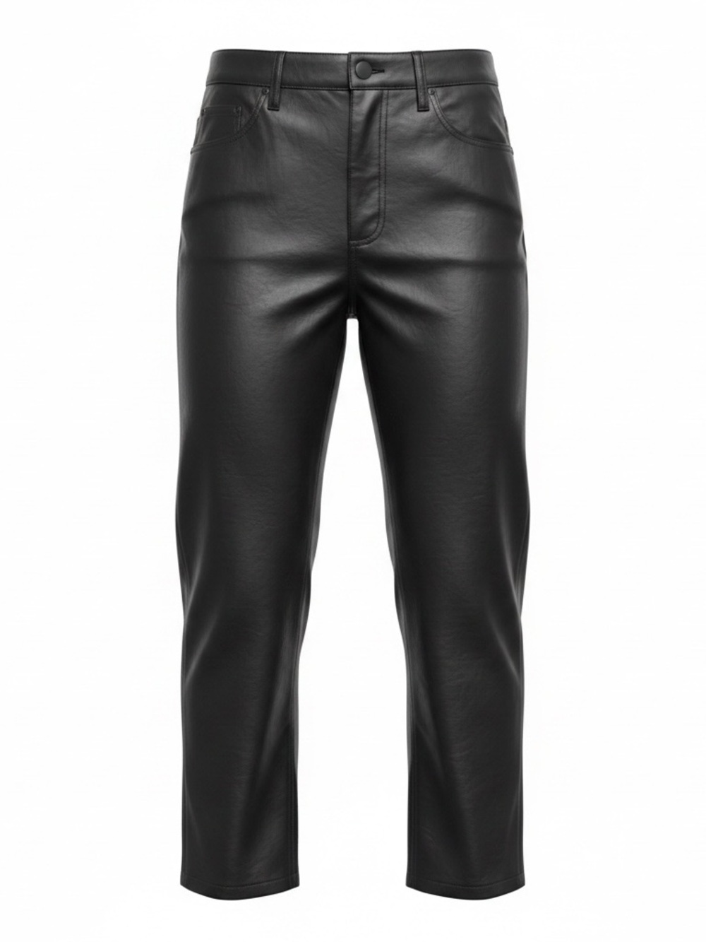 NWT Et Clet Black Faux Leather High Rise Capri Size M Vegan Hipster 24” Inseam